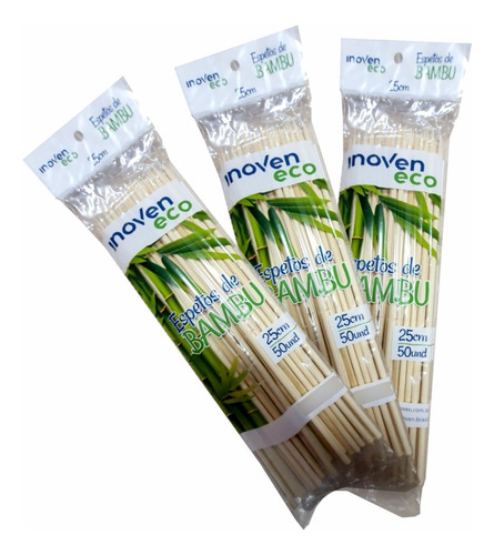 Palito De Bambu Tratado Espeto P/ Churrasco 25cm - 5000 Und