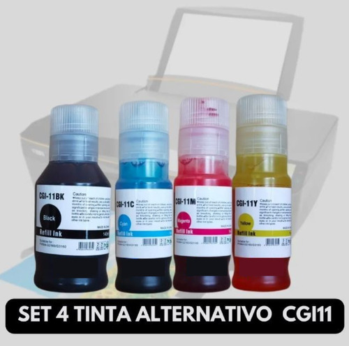 Set 4 Botella Tinta Alternativa Gi11 Para Pixma G2160 G3160
