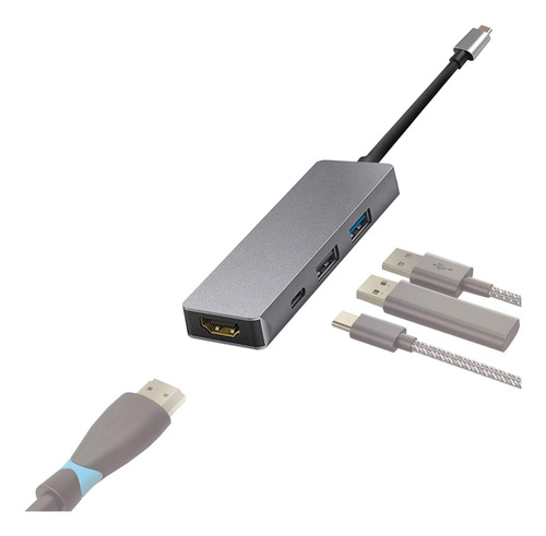 Concentrador Usb 1, Usb 3.0 2.0 Con 4k Pd Carga Adaptadores