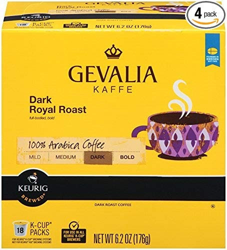 Gevalia Oscuro Royal Café Tostado, K-cup Pods, 72 Count (4 C