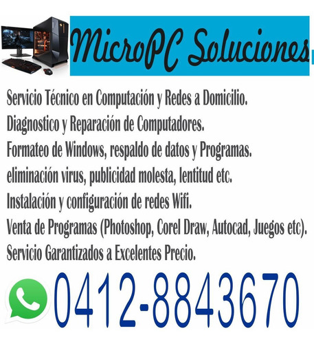 Imagen 3 de 4 de Reparacion Y Mantenimiento De Computadoras A Domicilio
