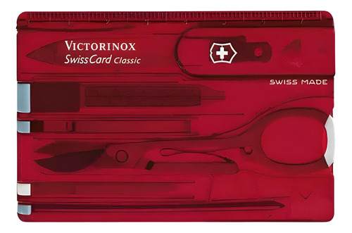 Tarjeta Victorinox Swiss Card Classic 10 Funciones Rojo