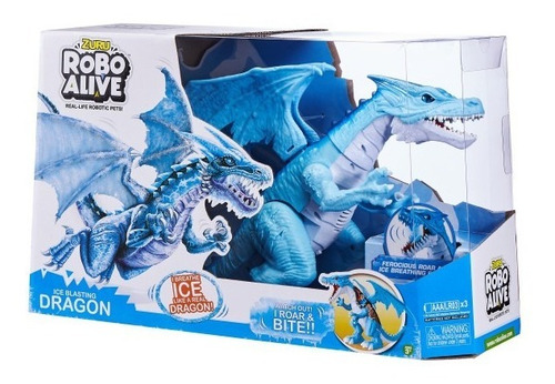 Robo Alive Robotic Furioso Dragón Robotico 7115 Personaje Celeste Hielo