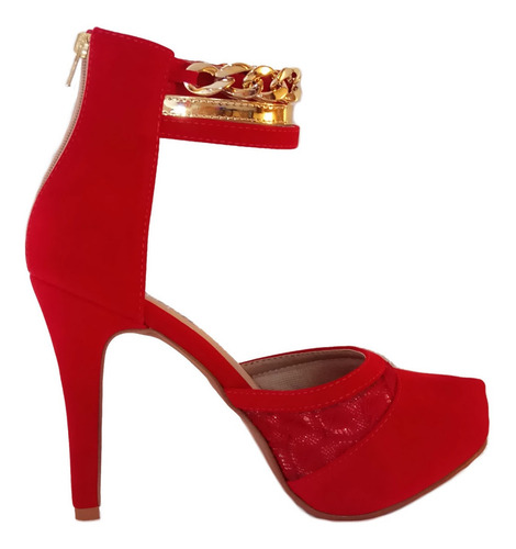 Imagem 3 de 5 de Scarpin Salto Alto Meia Pata Bellatotti Link Rosso