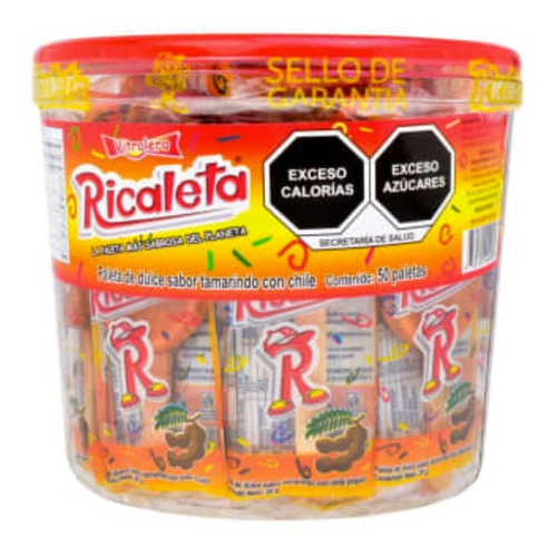 Paleta Ricaleta De Tamarindo 50 Pzas