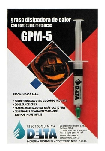 Grasa Disipadora Delta Gpm-5 5cc Con Particulas Metalicas