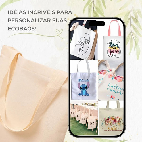 Ecobag Algodão Cru 40x45cm Sacola Reutilizável Temática
