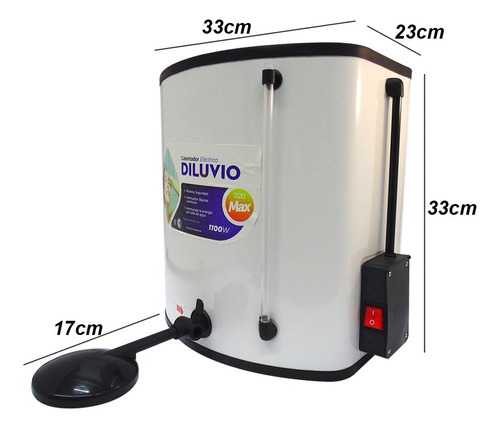 Imagen 2 de 9 de Ducha Eléctrica Calefon 20lt Diluvio Blanco Loza D20 Max