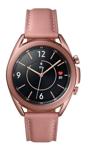 Samsung Galaxy Watch3 1.2" caixa 41mm de  aço inoxidável  mystic bronze, pulseira  marrom-claro SM-R850