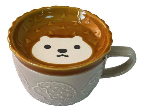 Taza De Cerámica Con Plato Y Grabado 3d Kawaii