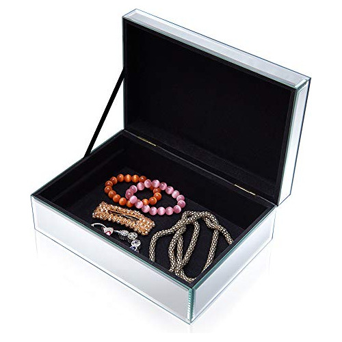 Joyero Con Espejo De Cristal Plateado Meetart, Organizador D