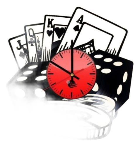 Reloj Corte Laser 1758 Casino Cartas, Dados Y Fichas