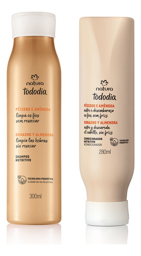Kit Shampoo E Condicionador Pêssego E Amêndoa Tododia