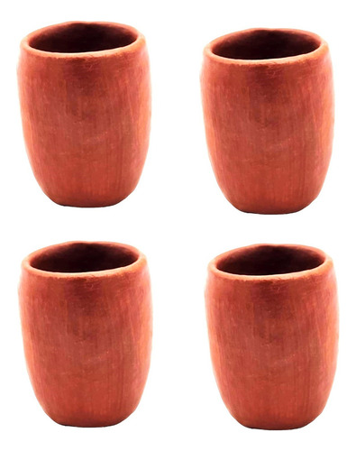 4 Caballitos De Mezcal O Tequila Barro Rojo De Oaxaca