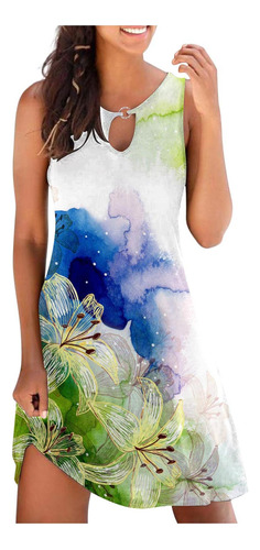 Vestido Casual Holgado De Verano Con Estampado Floral En L P