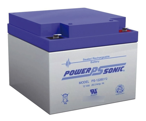 Batería Recargable Respaldo Powersonic 12 V 26 Ah Agm