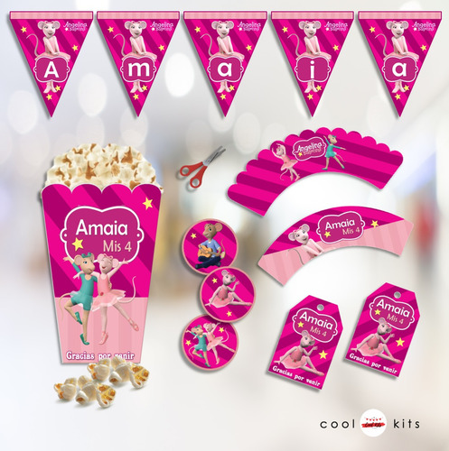 Kit Imprimible Angelina Ballerina Personalizado Candybar