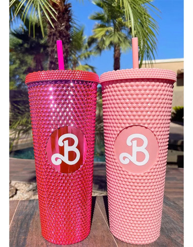 N Vaso Rosa De Barbie De 710 Ml Con Pajita, Barbies Movie