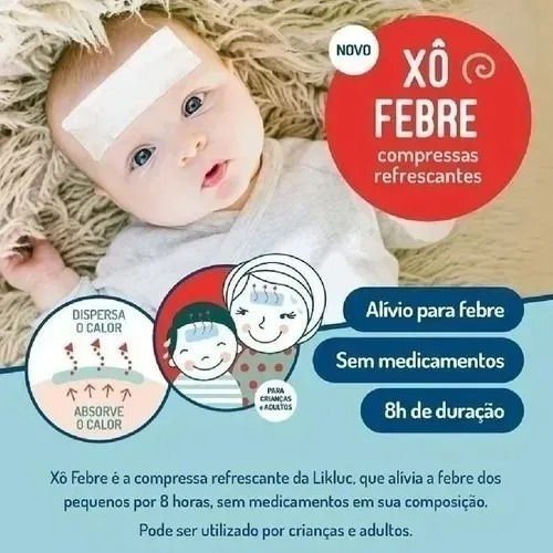 Xo Febre Compressas Refrescantes Para Febre Likluc C/ 4 Uni
