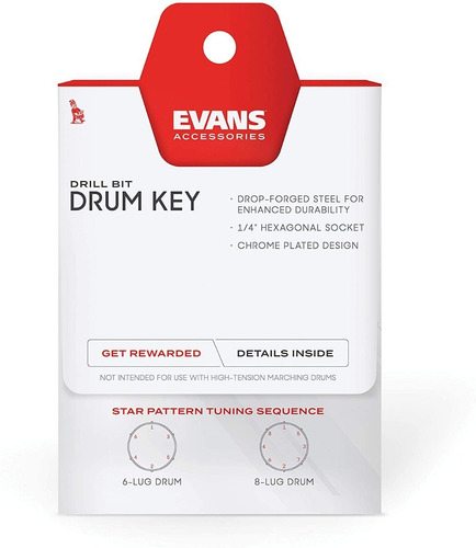 Imagen 6 de 9 de Afinador De Bateria Evans Datk Torque Key Llave De Afinar