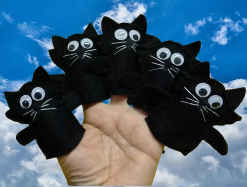 15 Títeres Dedo Gatos Negros O De Colores Y Mas A Pedido