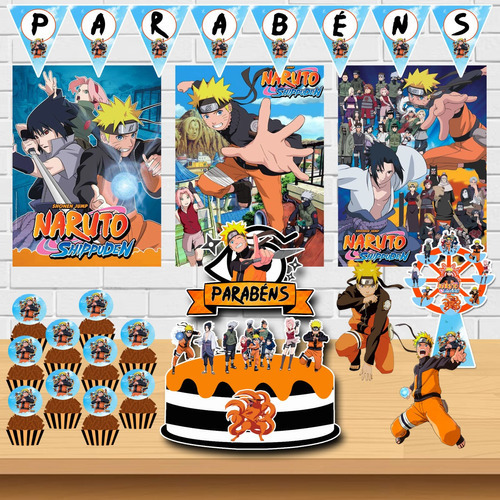 Kit Festa Naruto Só Um Bolinho Em Casa 25 Itens + Brinde