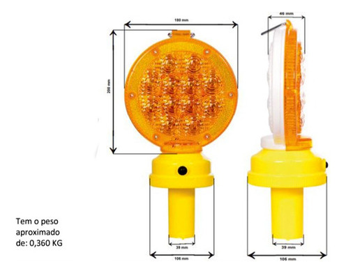 Sinalizador Viário Cone Super Led 12 Transito Obra Rodovia