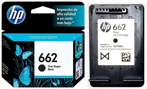 Imagen 2 de 2 de Cartucho Hp 662 Negro