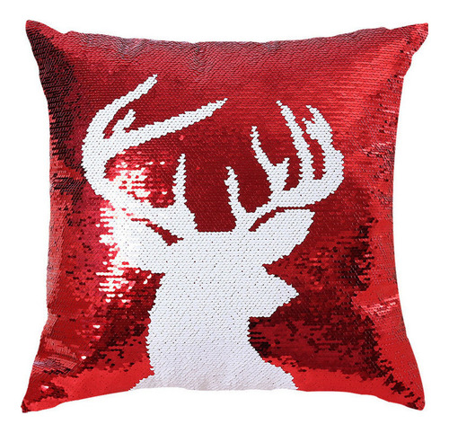 Fundas De Almohada Con Forma De Ciervo Navideño Con Lentejue