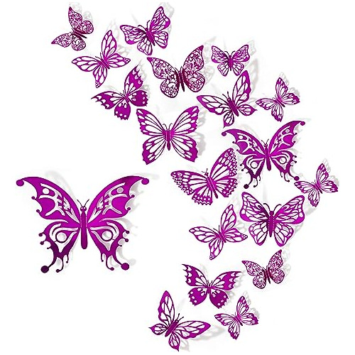 Decoración De Pared Con Mariposas 3d, 48 Pcs, Varias Tallas