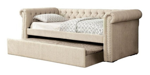 Divan Chesterfield Cama Chenille Con Carro Elevable Full!!