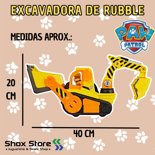 Play Set Paw Patrol Rubble Excavadora De Lujo Luces Sonido