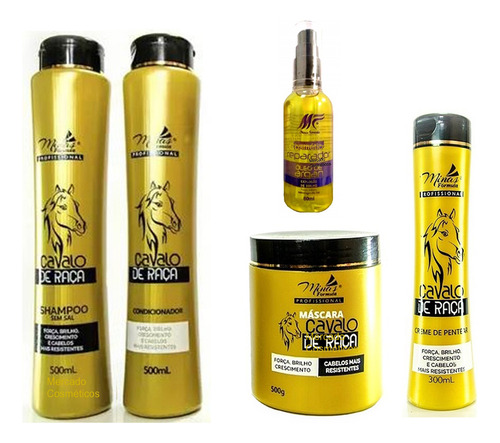 1 Kit Capilar Cavalo De Raça Força Minas Fórmula 5 Itens