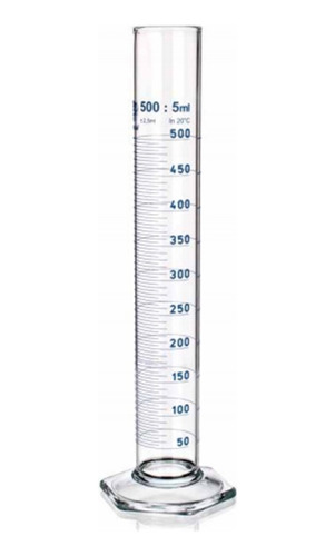Probeta De Vidrio Graduada De 500 Ml Con Base De Cristal