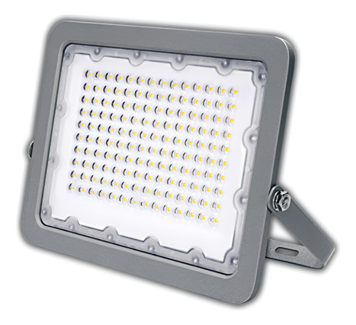 Proyector Reflector Led 100w Exterior Linea Pro C/lupa Tbcin Carcasa Gris Luz Blanco Frío