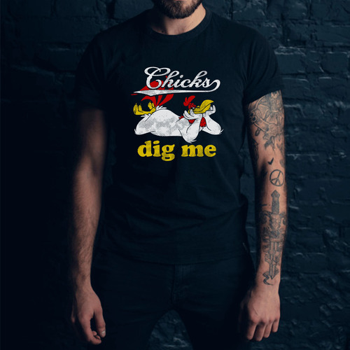 Remera Gallo Claudio Dibus Looney Tunes 100% Algodón Premium