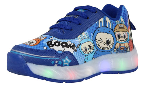 Tenis Niño La Bubu Luces Led Labubu The Monsters Antiderrapante Niños Tenis Infantil