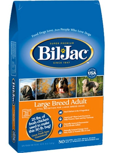 Alimento Perro Adulto Bil Jac Large Breeds 13.6 Kg