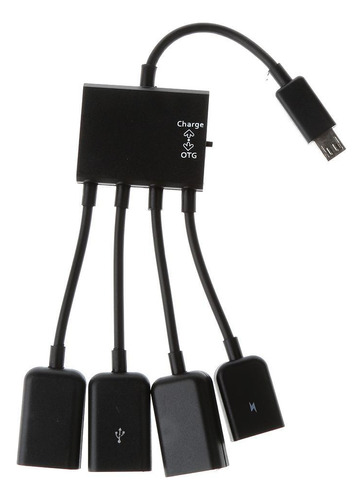 Hub Micro Usb 4 En 1 Macho A Hembra Three 2.0 Host Otg