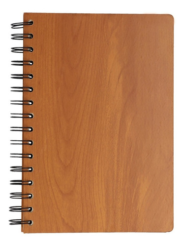 Imagen 3 de 9 de Libreta Con Pasta De Madera, Espiral Metálico Y 80 Hojas.