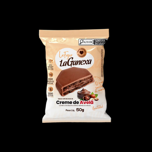 Alfajor Sabor Creme De Avelã Com Whey Protein La Ganexa 12un