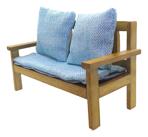 Sofá Y Sillón Gamchiano De Madera Maciza Con Cojín [u]