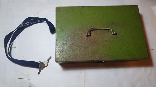 Caja De Seguridad Antigua (ver Descripcion) Verde (Usado)