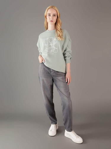 Sudadera Color Verde Con Bordado De Mujer Calvin Klein