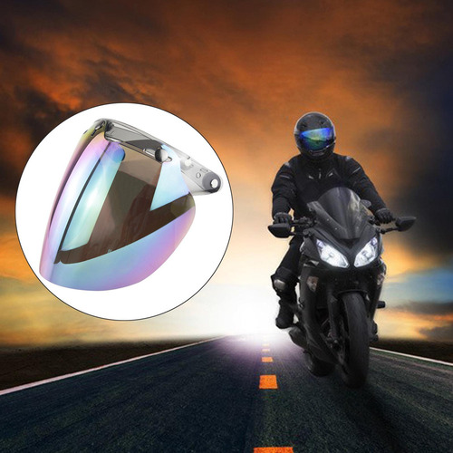 3 Snap Visor Para Cascos Abiertos Flip Up Down Face Retro