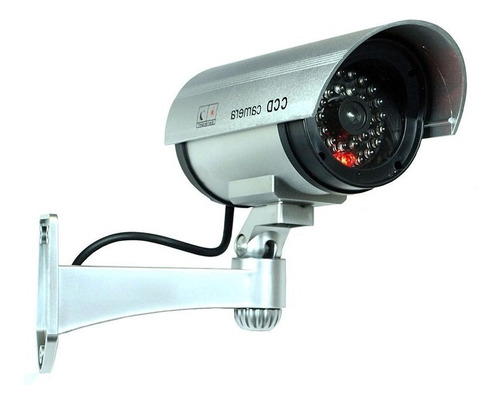 Camara Seguridad Vigilancia Falsa Aspecto Realista Luz Jta