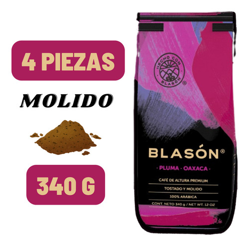 Blason 4 Cafes De Altura Gourmet Pluma Oaxaca Molido 340g