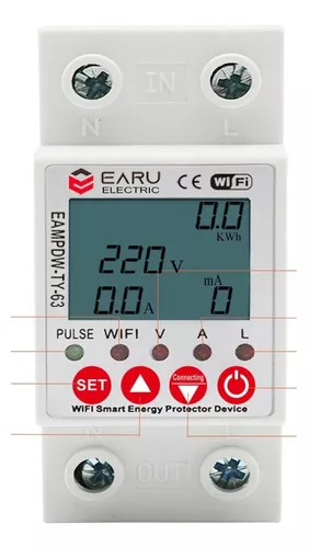 Disyuntor inteligente Wifi con monitorización de energía