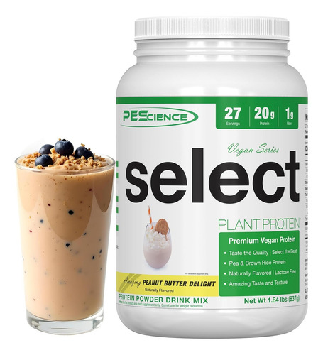 Pescience Vegan Select Proteina Vegana En Polvo 27 Servs Sabor Peanut Butter Delight