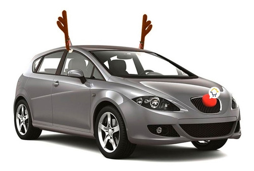 Imagen 1 de 4 de Cachitos Nariz Reno Navidad Disfraz Carro Cuernos Cachos